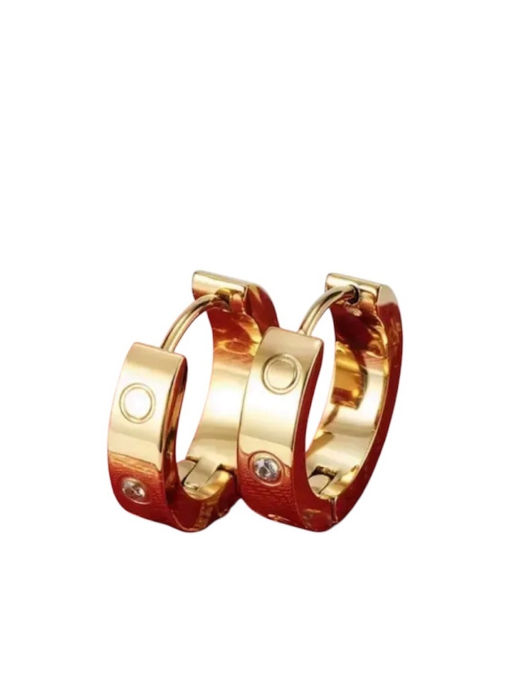 Love Gold Hoop Huggie Earrings with - Women Jewelry
